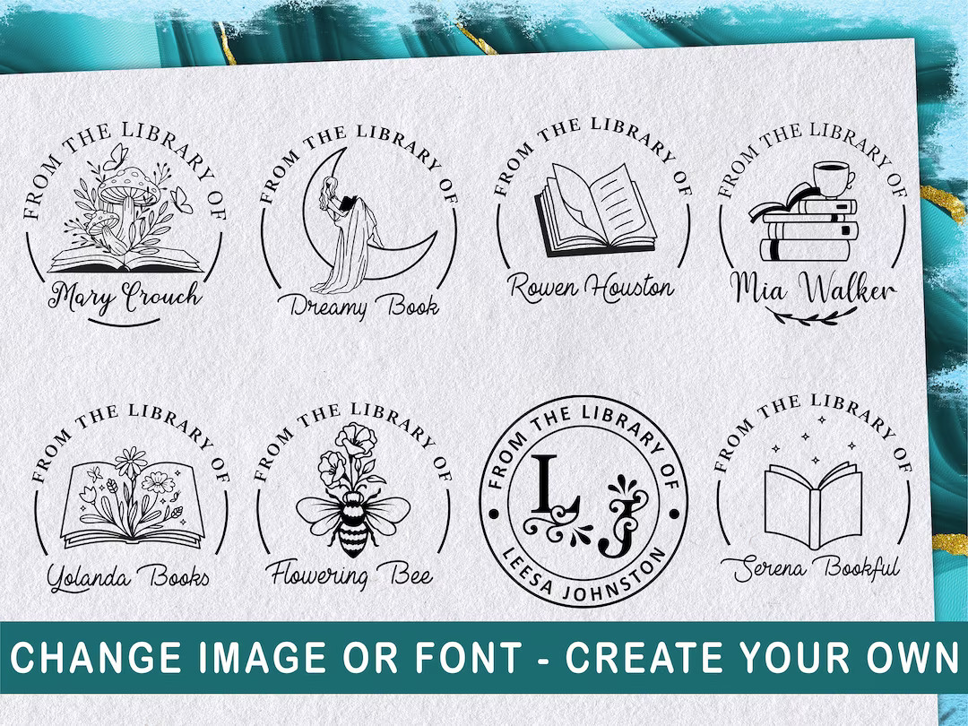 Personalized Book Belongs to Stamp, Self Ink Stamper or Wooden Handle. From the Library of Ex Lib... | Etsy (US)