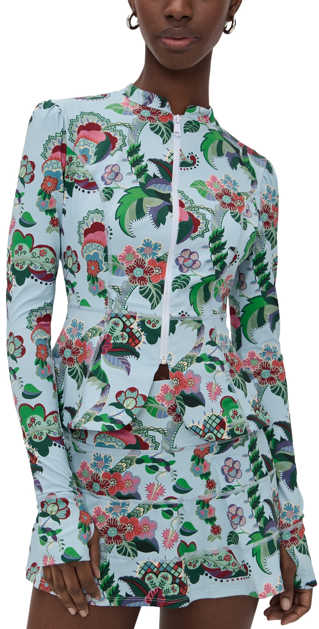 Hill House Home The Alexia Rashguard Light Blue Jungle Floral L | Shopbop