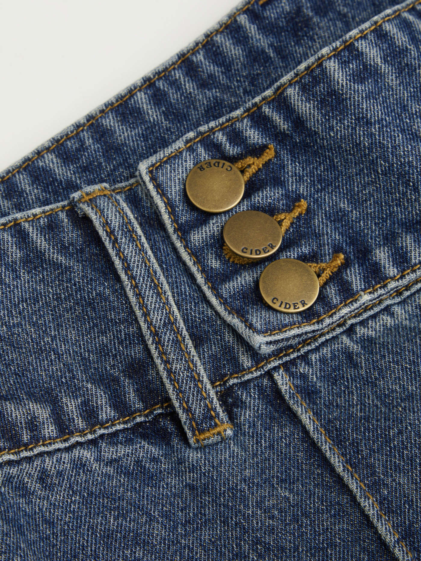 Washed Denim Low Rise Metal Detail Wide Leg Capri Jeans $44.90Flash Shipping | Cider
