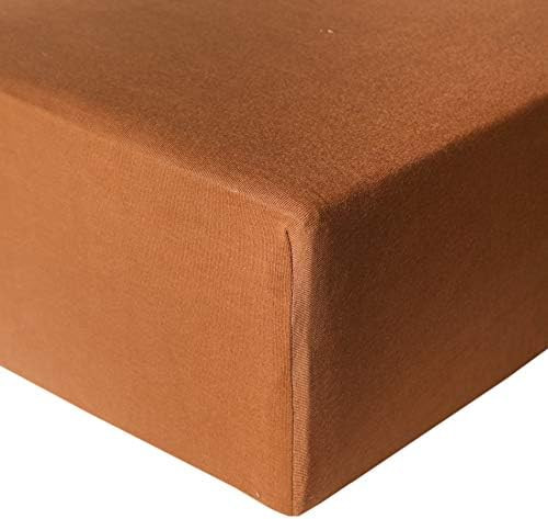 Premium Fitted Knit Crib Sheet/Toddler Sheet"Camel" by Copper Pearl | Amazon (US)