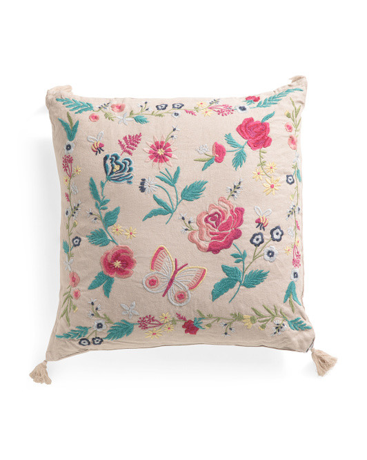 Arla Linen Embroidered Pillow Cover | TJ Maxx