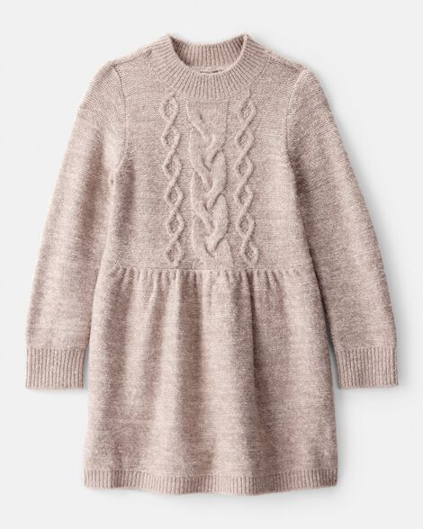 Toddler Girl Sweater Knit Long-Sleeve Dress - Brown | Carter's Inc