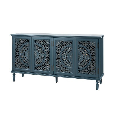 Emathides  63"Wide Sideboard with Solid Wood Legs and Lighting |KARAT HOME-BLUE | Target