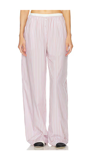 Wide Stripe Poplin House Pants in Mauve Stripe | Revolve Clothing (Global)