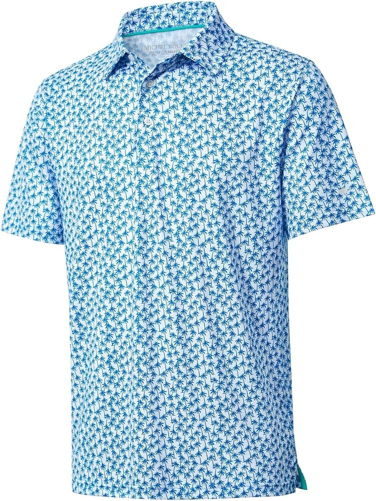 Mens Golf Shirts Short Sleeve Moisture Wicking Dry Fit Print Performance Athletic Casual Golf Pol... | Amazon (US)