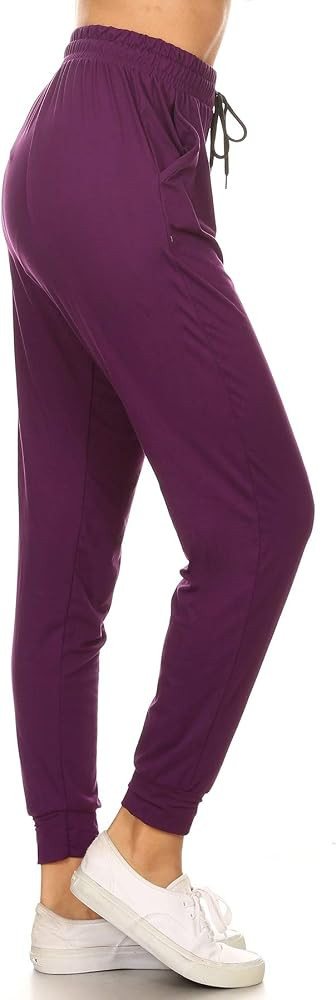 Leggings Depot Women's Relaxed-fit Jogger Track Cuff Sweatpants with Pockets for Yoga, Workout | Amazon (US)