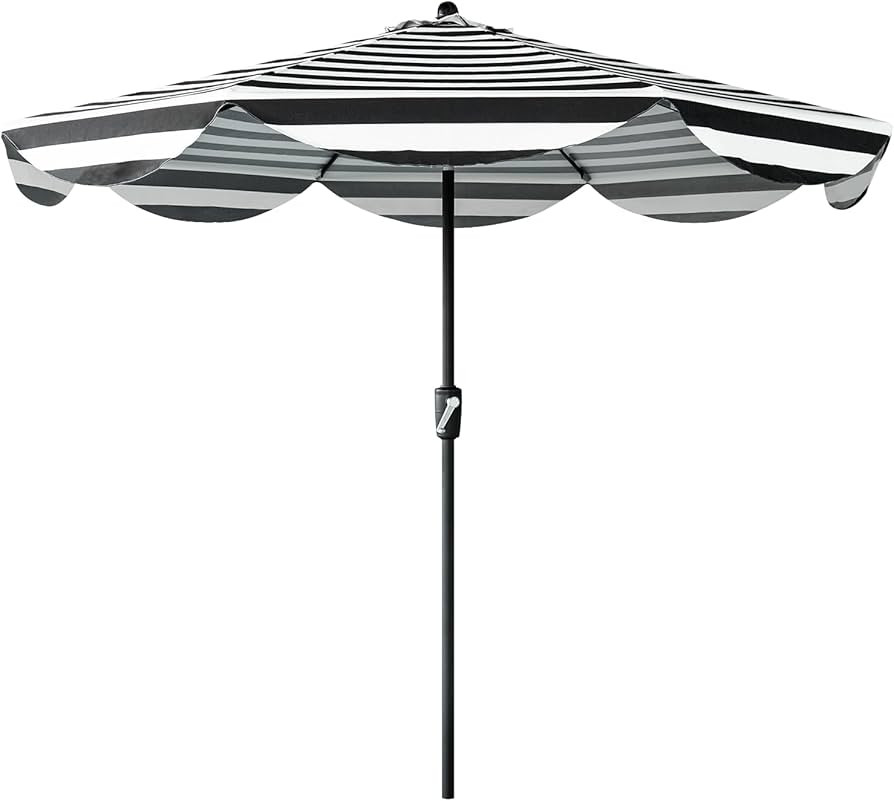 Tempera 9ft Auto Tilt Scalloped Patio Umbrellas Outdoor Table Umbrellas with Fade Resistant Canop... | Amazon (US)