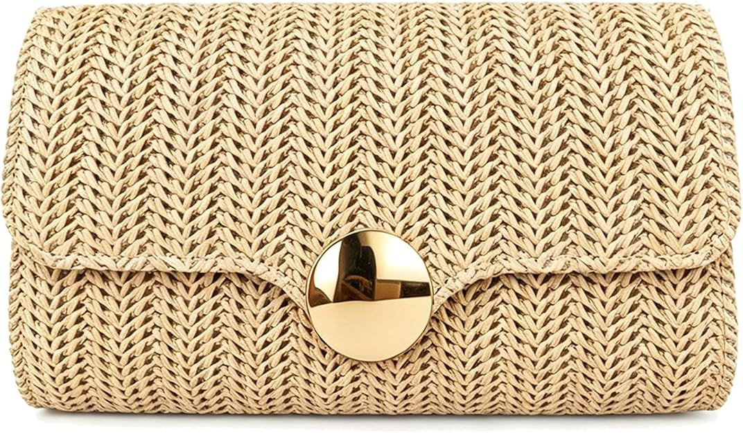 Bi&Yamigeo Natural Straw Envelope Clutch Purse for Women,Summer Beach Rattan Woven Crossbody Flap... | Amazon (US)