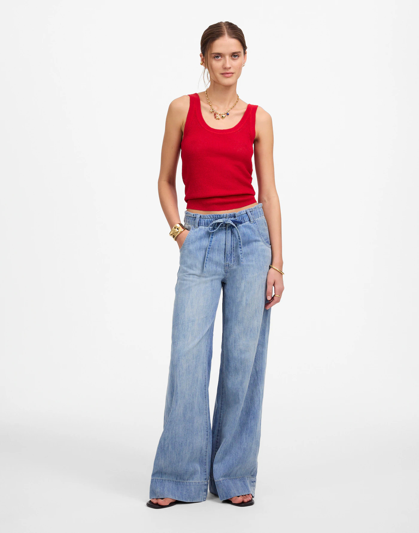 The Denim Pull-On Wide-Leg Pant | Madewell