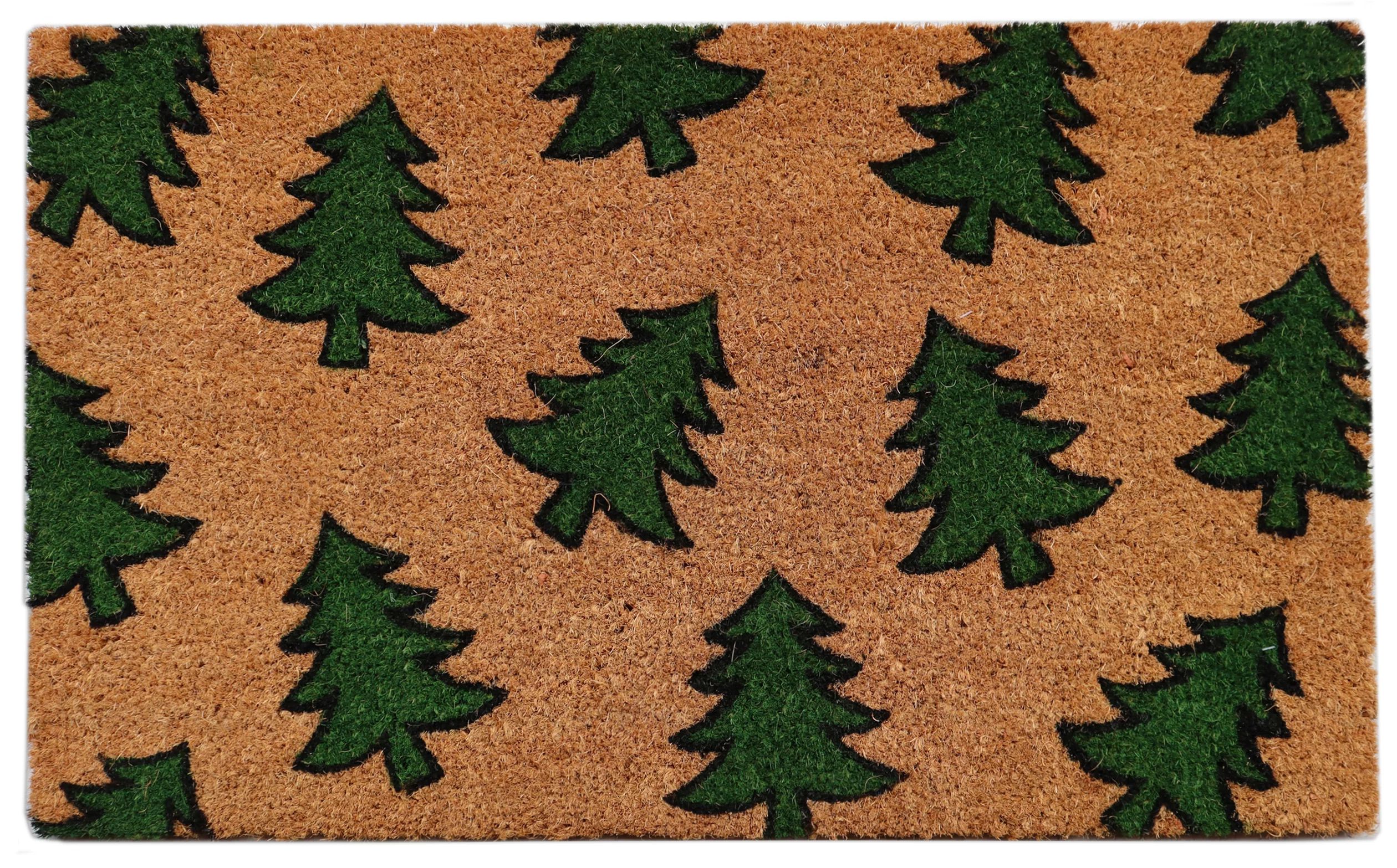 Holiday Time Green Pine Trees Coir Doormat, 18" x 30" - Walmart.com | Walmart (US)