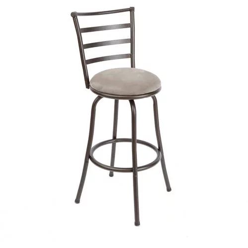 Mainstays Adjustable 24" or 29" Swivel Barstool, Grey Microfiber Cushion - Walmart.com | Walmart (US)