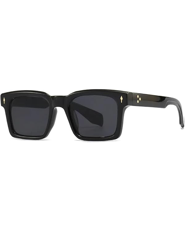 UV400 Square Sunglasses for Men & Women - Rivet Accents & Gray Gradient Lenses - Driving & Outdoo... | Amazon (US)