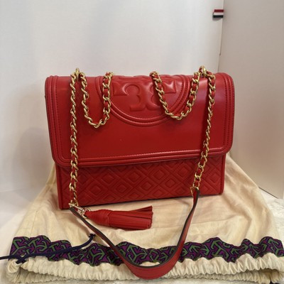 Tory Burch Fleming 43833 Convertable Shoulder Bag Brilliant Red NWT | eBay | eBay US