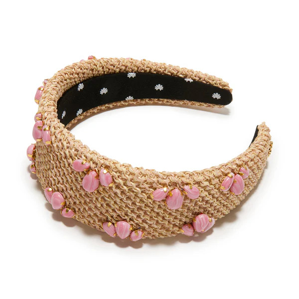 CORAL RAFFIA BRIGITTE TRILOGY STONE HEADBAND | LELE SADOUGHI