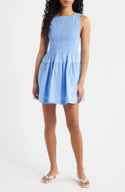 Hill House Home The Cosima Nap® Minidress in Blue Stripe at Nordstrom, Size Small | Nordstrom