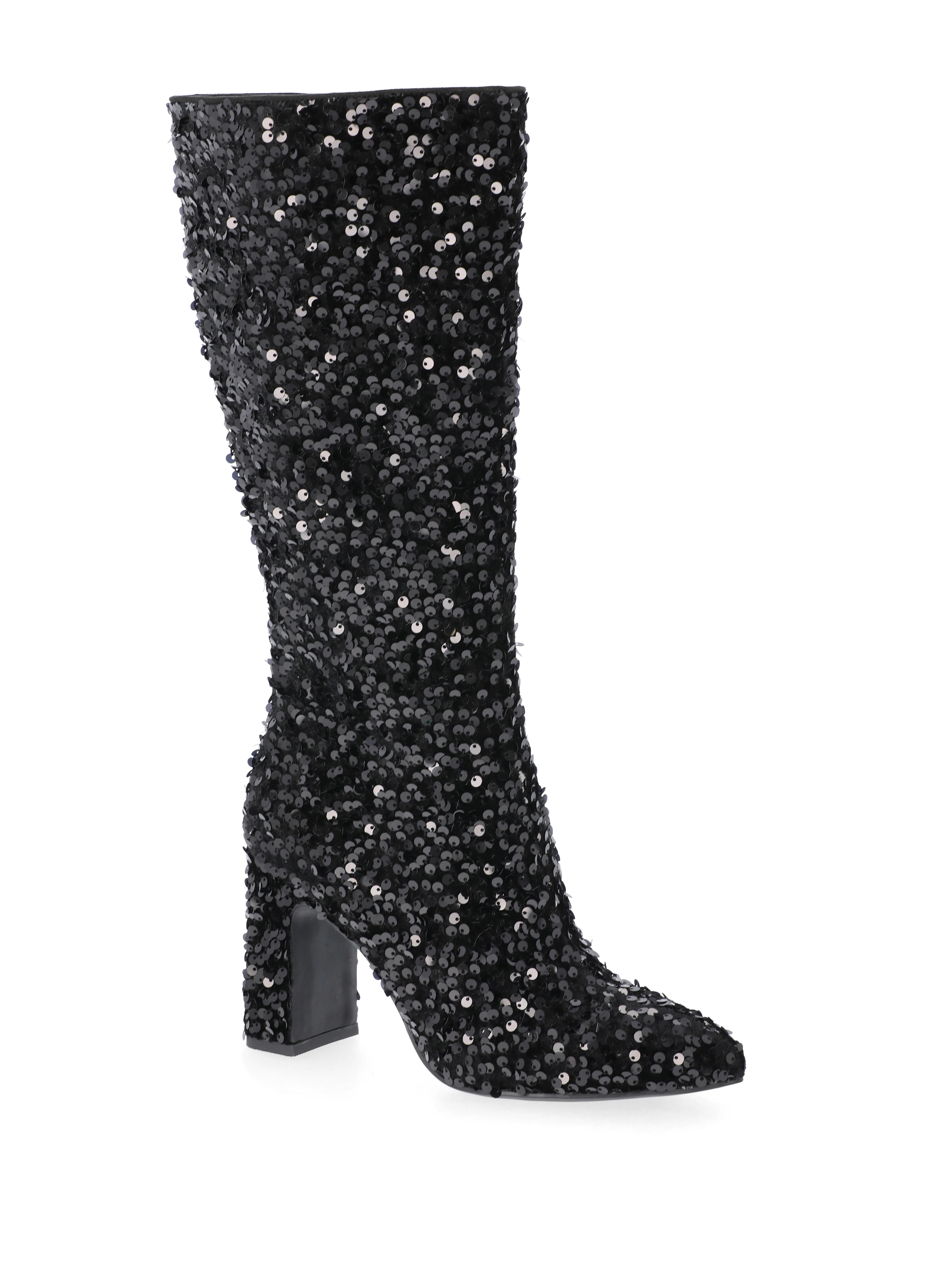 Madden NYC Women's Tall Glitter Block Heel Boots | Walmart (US)