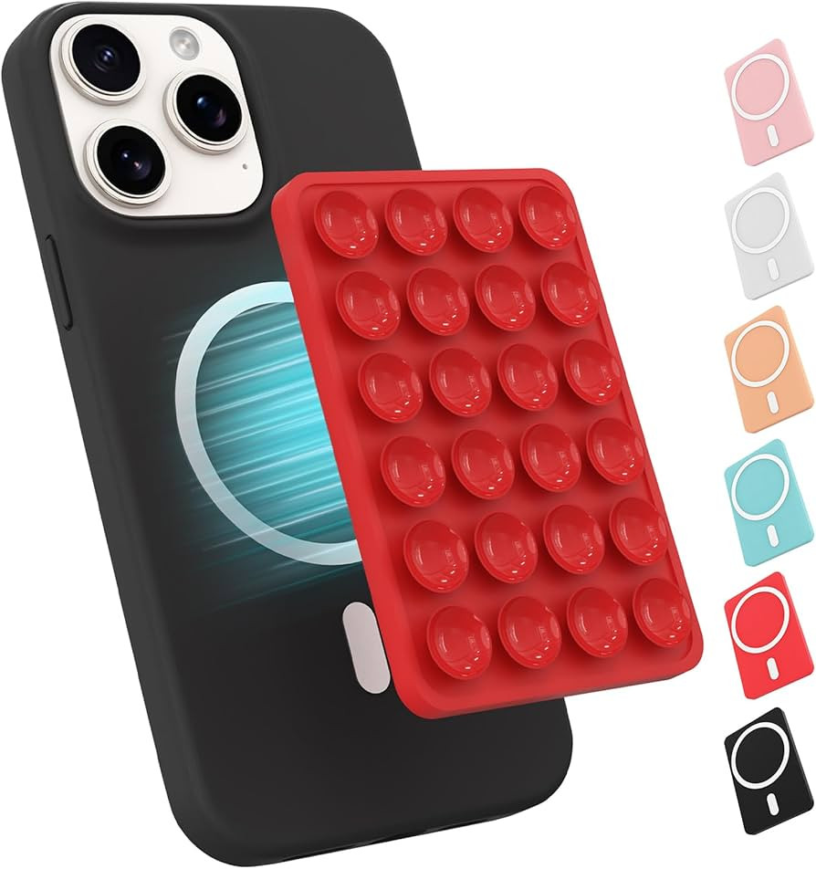 Magnetic Suction Phone Mount for MagSafe Case,Silicone Sticky Phone Grip Holder for iPhone,Remova... | Amazon (US)