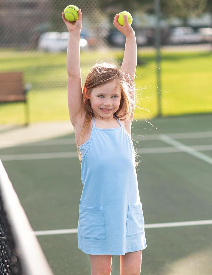 Arshiner Girls Dress with Shorts Casual Summer Spaghetti Straps One Piece Romper Dresses with Poc... | Amazon (US)