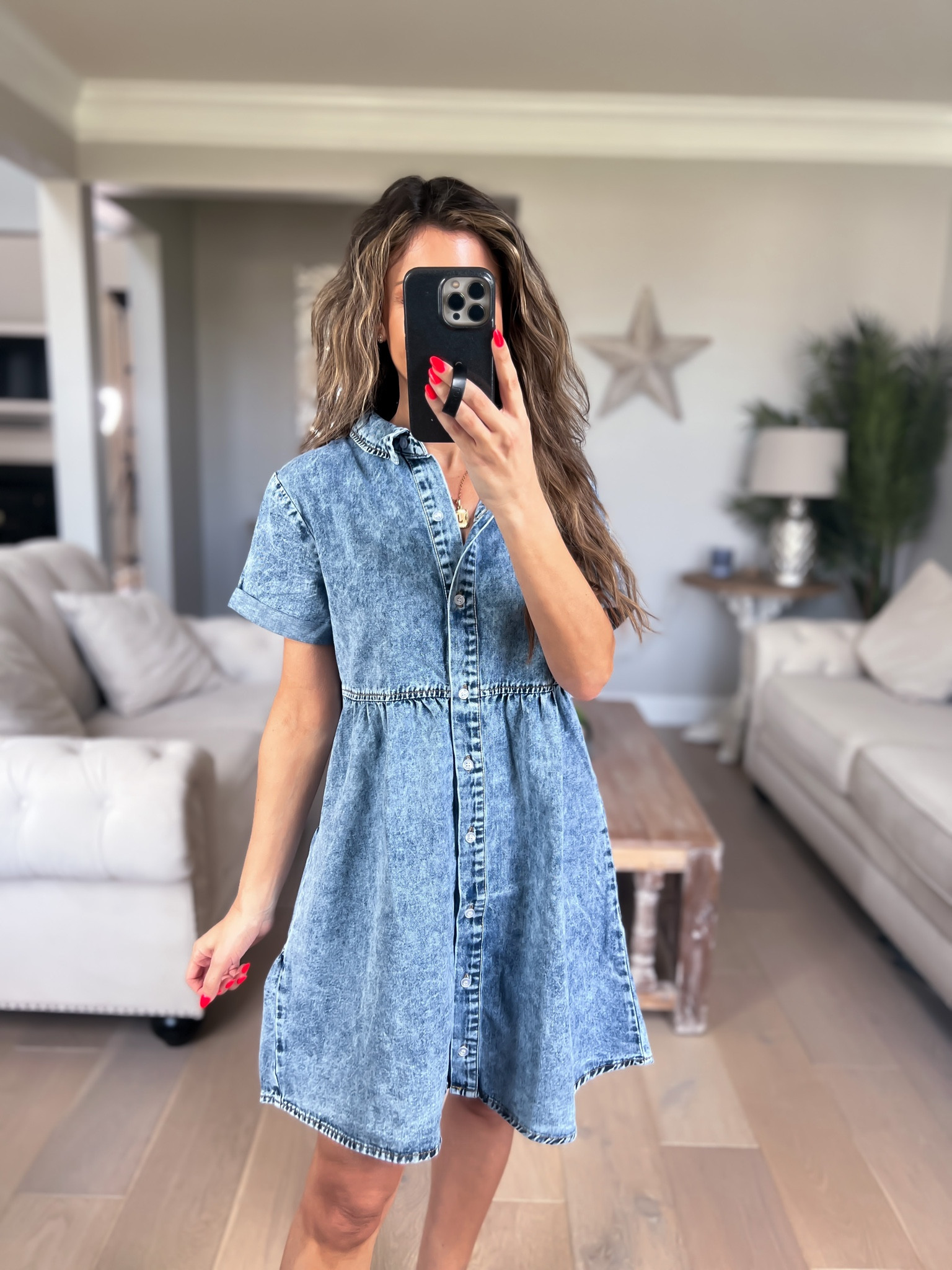 Denim dress//xs//5’1//sandals//sized up 1/2//Nikes//sized down 1/2//heels//go up if between or wider foot//

#LTKFind #LTKunder50 #LTKsalealert