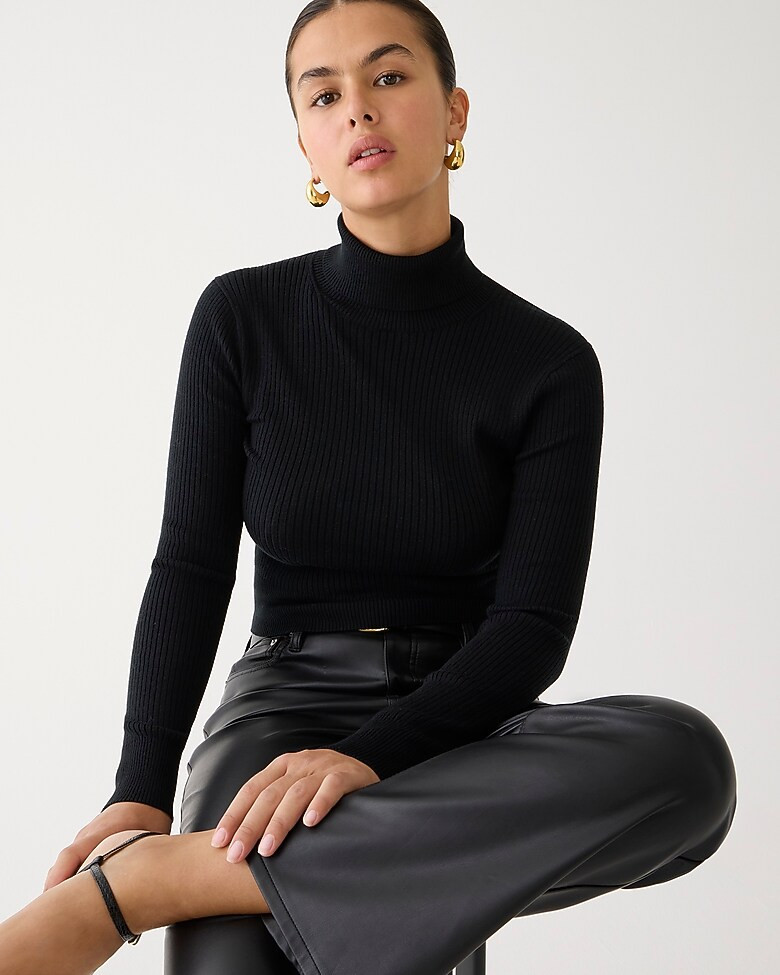 TENCEL™ lyocell-blend ribbed turtleneck sweater | J. Crew US