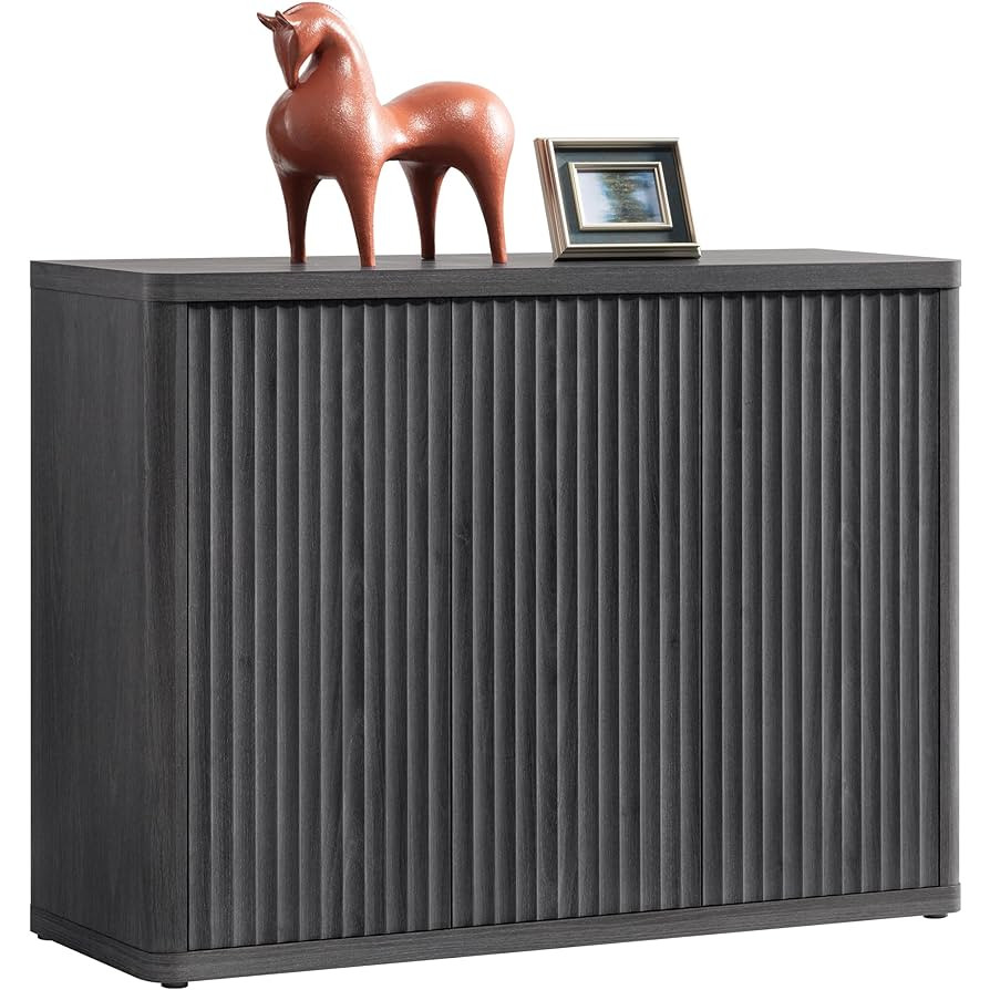 SICOTAS Buffet Cabinet with Storage Accent Sideboard with 3 Doors Modern 46.6" Wide Credenza Flut... | Amazon (US)