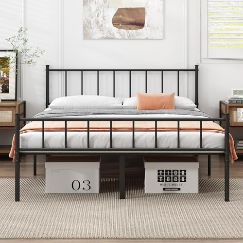 DIIYIV 14 Inch Full Bed Frame-Classic Metal Platform Bed Frame,Mattress Foundation with Steel Slat Support,Under Bed Storage,No Box Spring Needed, Easy Assembly, Full Size Bed Frame | Amazon (US)