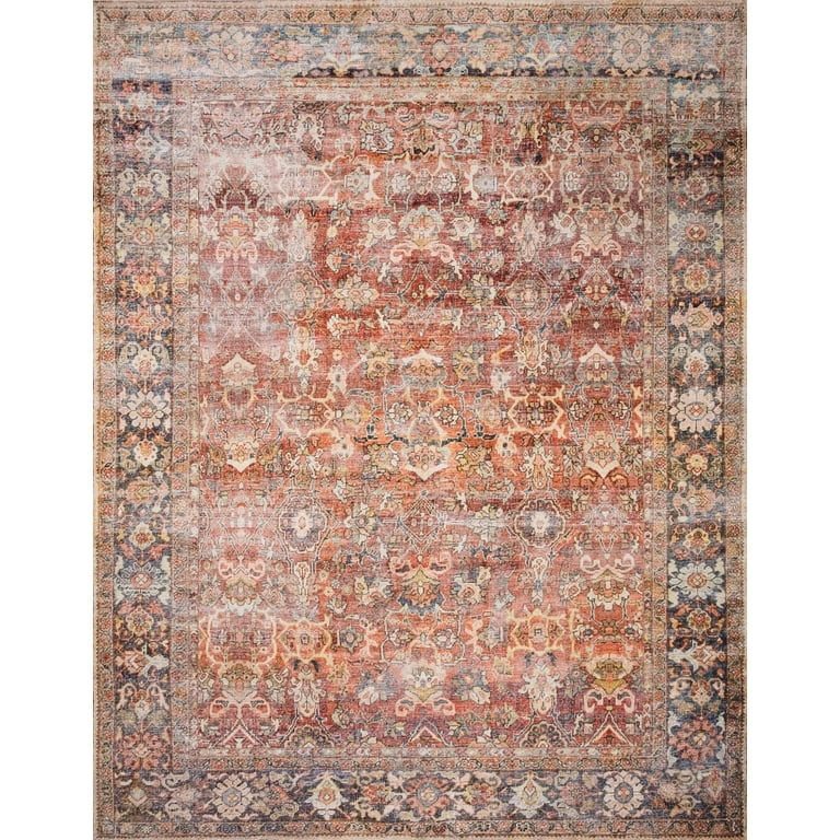 Loloi II Layla Printed Oriental Distressed Spice / Marine Area Rug | Walmart (US)