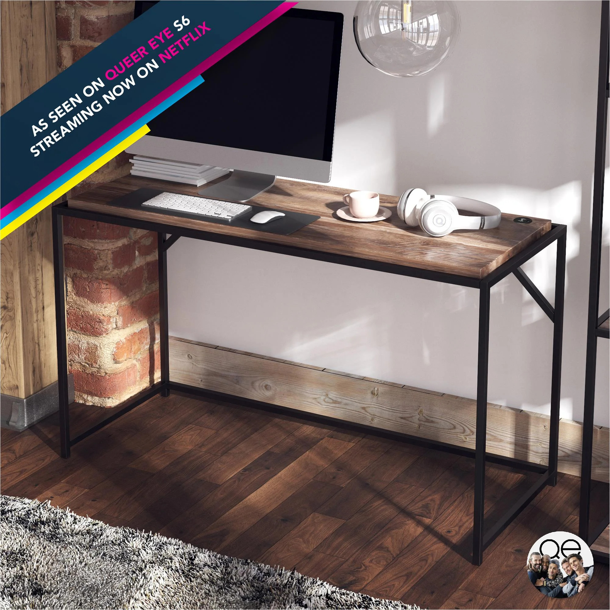 Queer Eye Quincy Writing Desk, Weathered Oak - Walmart.com | Walmart (US)