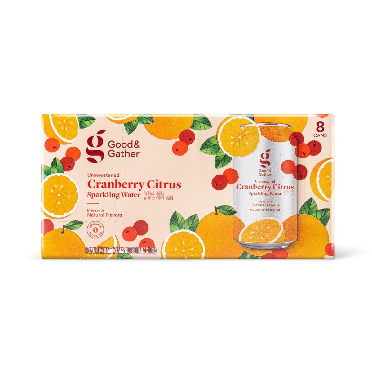 Cranberry Citrus Sparkling Water - 8pk/12 fl oz Cans - Good & Gather™ | Target