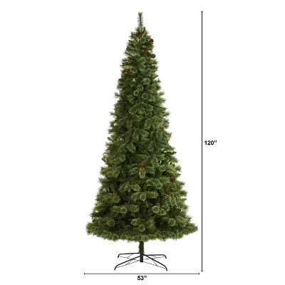 10ft. Pine Artificial Christmas Tree with 1875 Branches – Towering Elegant Seasonal Holiday X-Mas Centerpiece | Target
