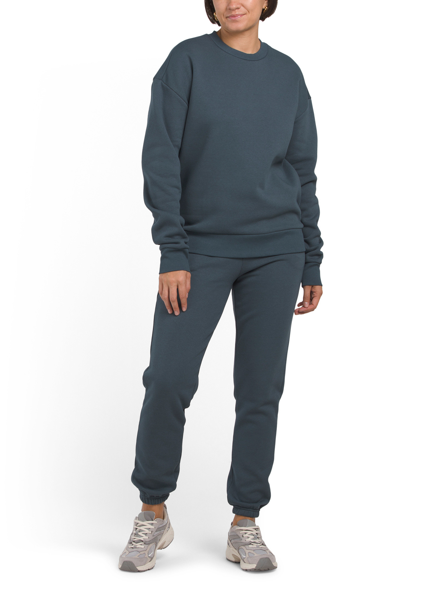 Dark Slate French Terry Crewneck Sweater And Jogger Collection | TJ Maxx