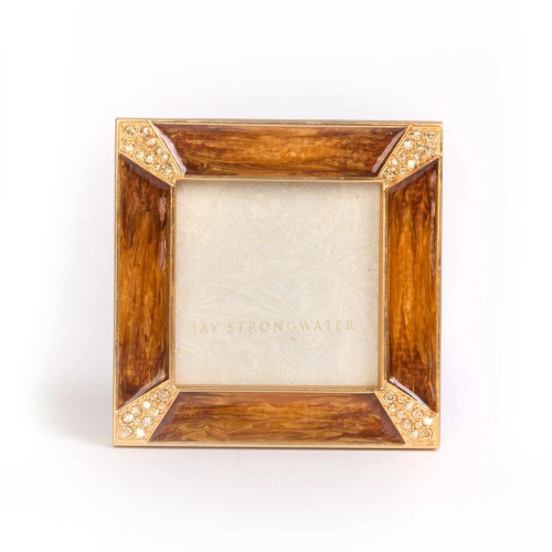 Jay Strongwater Leland Pave Corner 2" Square Frame Topaz | Gracious Style