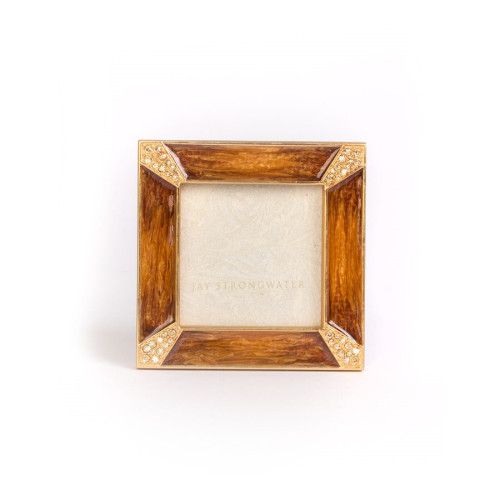 Jay Strongwater Leland Pave Corner 2" Square Frame Topaz | Gracious Style