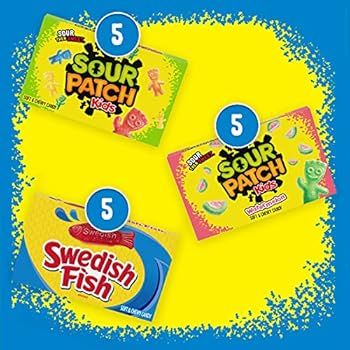 SOUR PATCH KIDS Original Candy, SOUR PATCH KIDS Watermelon Candy & SWEDISH FISH Candy Variety Pac... | Amazon (US)