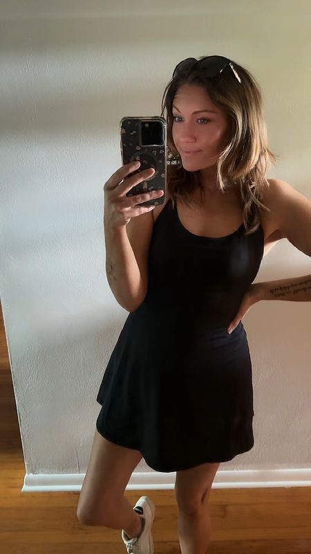 Ball park Mama OOTD is the super comfy & cute HALARA little black dress 

No stress with the built in shorts that pull down for easy bathroom use & with pockets! 
Also padding for the breast area 
& compression that gives support & snatching all in one ☝️ 

I’m 5’6 137 lbs wearing a size small 🫶🏼

#LTKActive #LTKFindsUnder50 #LTKSeasonal