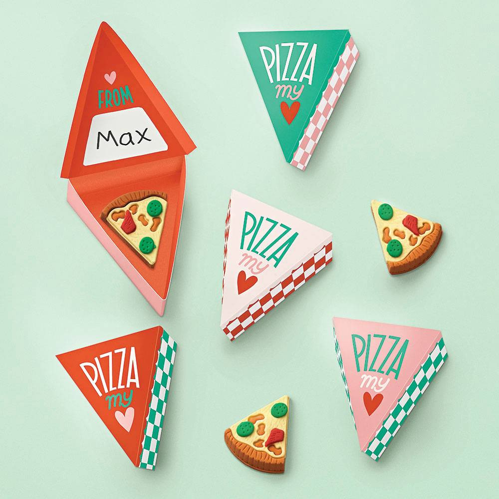 Pizza Eraser Valentine Card Kit | Paper Source | Paper Source