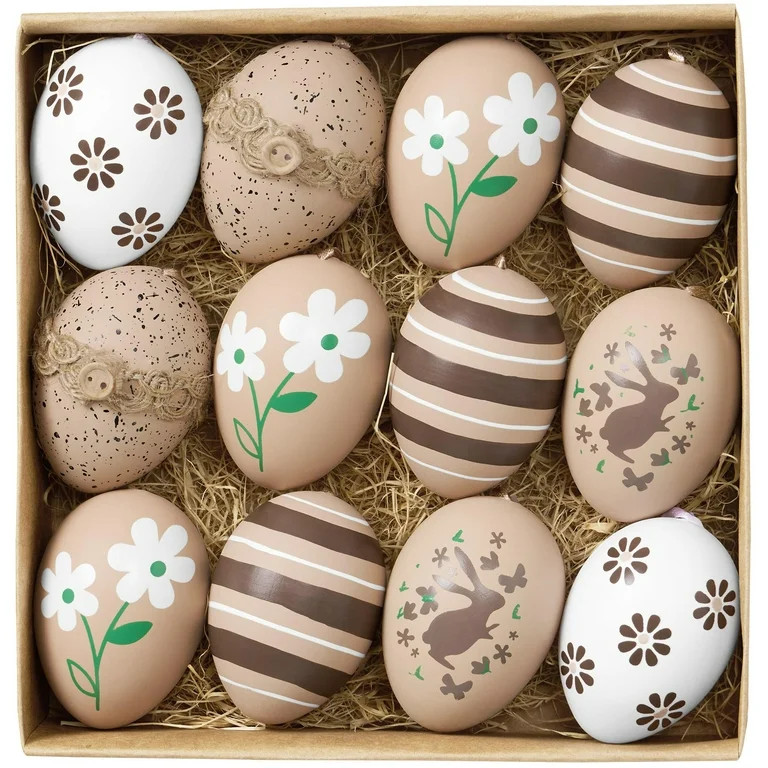 Valery Madelyn 12ct Easter Egg Decorations Tree Ornaments for Home Spring Holiday Decor | Walmart (US)