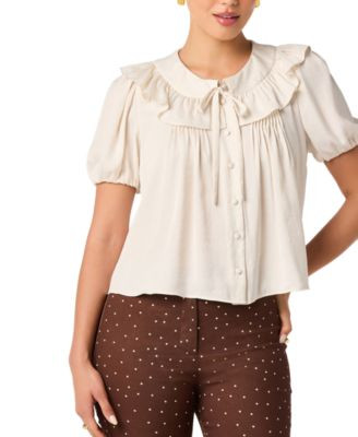 Astr the Label Women's Zayne Short-Sleeve Top - Champagne | Macy's