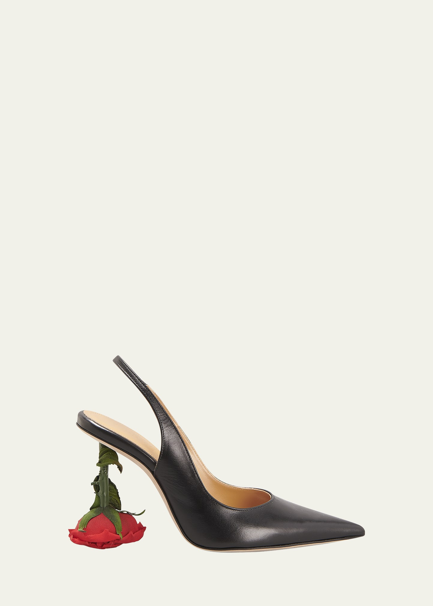 Loewe Leather Rose-Heel Slingback Pumps | Bergdorf Goodman