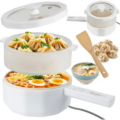 Multi Function Hot Pot Cooker 1.5L- Electric 3 in 1 Nonstick Machine Acts as Ricer Cooker, Dumpling Steamer or Stir Fry Maker- Mini Portable for Rapid | Target