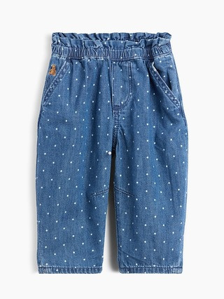 Baby Polka Dot Pull-On Ruffle Barrel Jeans | Gap (US)