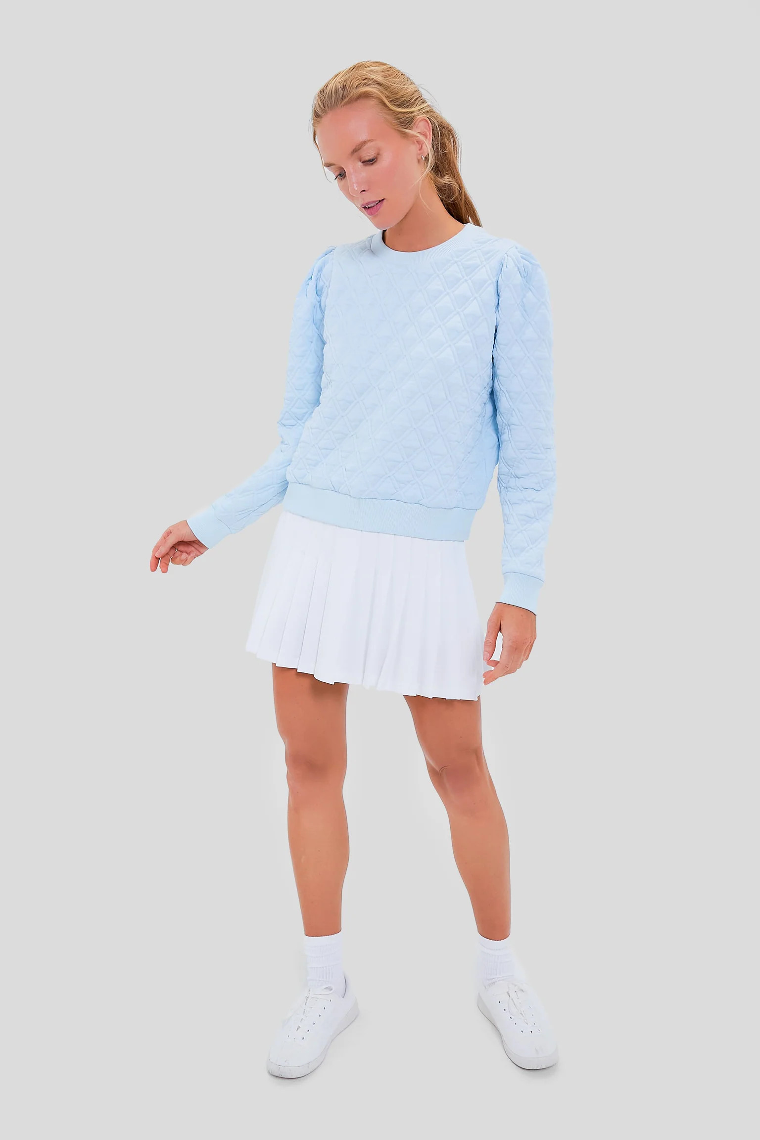 Light Blue Puff Sleeve Campbell Pullover | Tuckernuck (US)