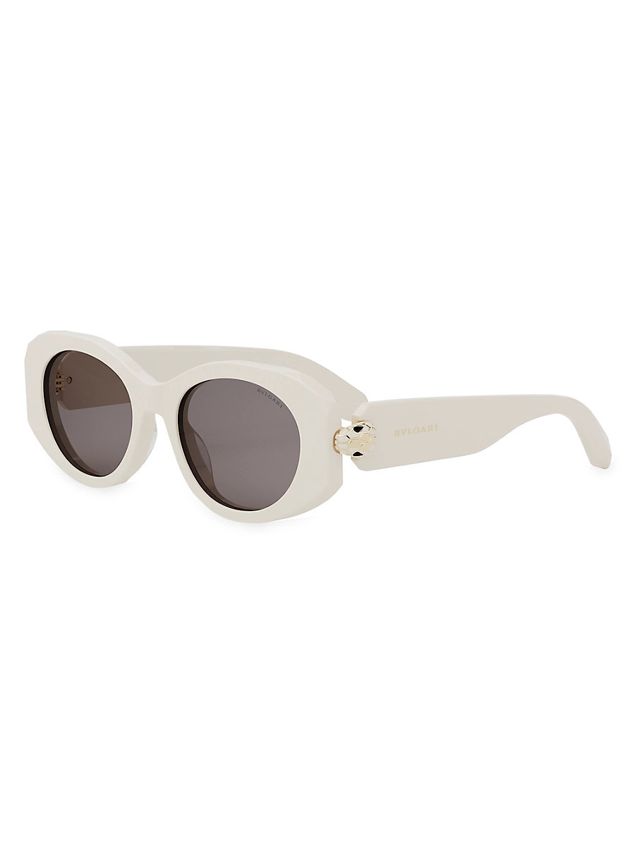 Women's Serpenti 52MM Oval Sunglasses - Ivory Grey | Saks Fifth Avenue
