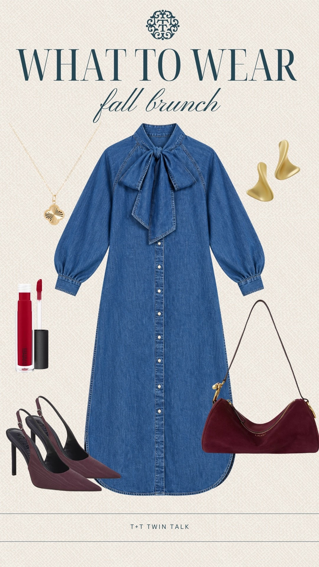 T+T, what to wear! This denim dress and burgundy accessories from Macy’s are such a cute combination for a fall brunch. Add this look to your list for brunch with the girls, a date, or a weekend outing.

#LTKSeasonal #LTKOver40 #LTKMidsize