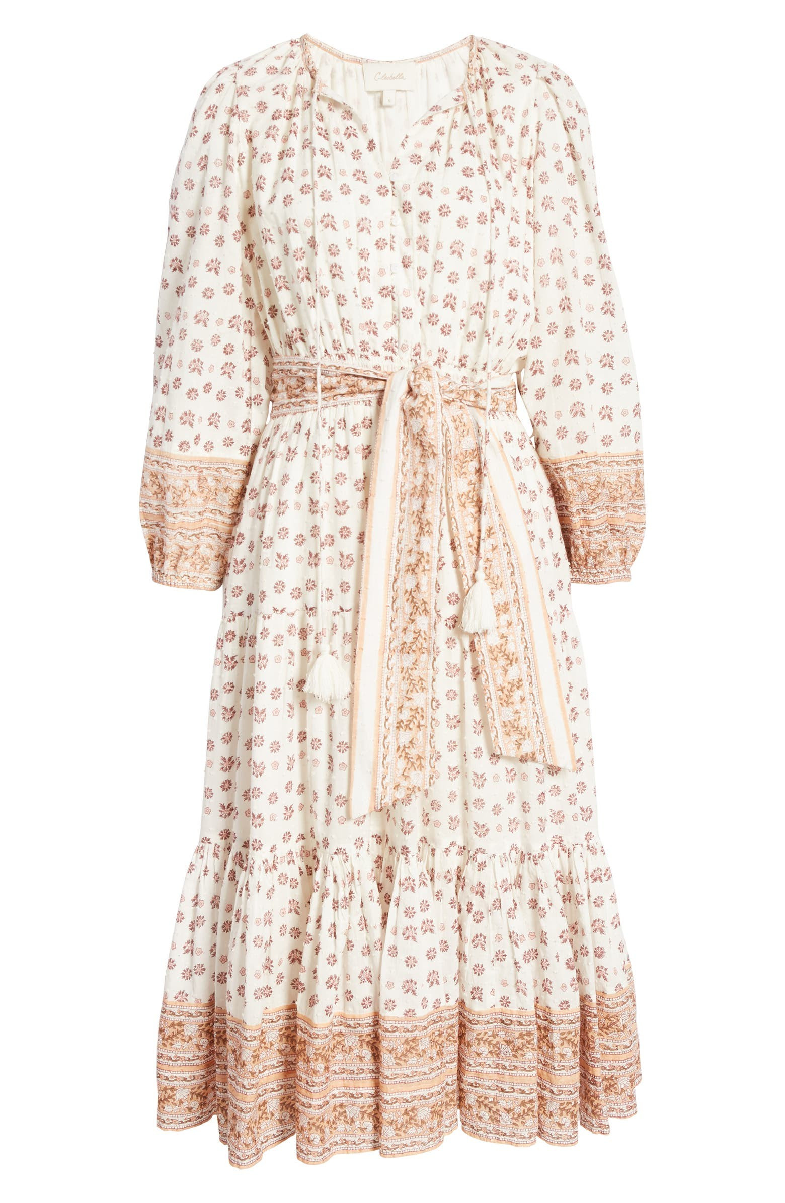 Blakely Border Print V-Neck Midi Dress | Nordstrom