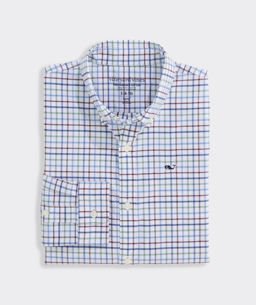 Boys' Performance Cotton Tattersall Shirt | vineyard vines