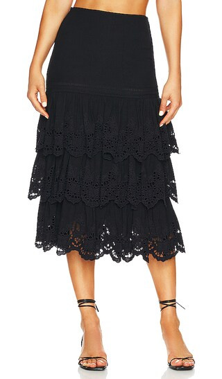Tularosa Ronda Midi Skirt in Black. - size S (also in XS) | Revolve Clothing (Global)