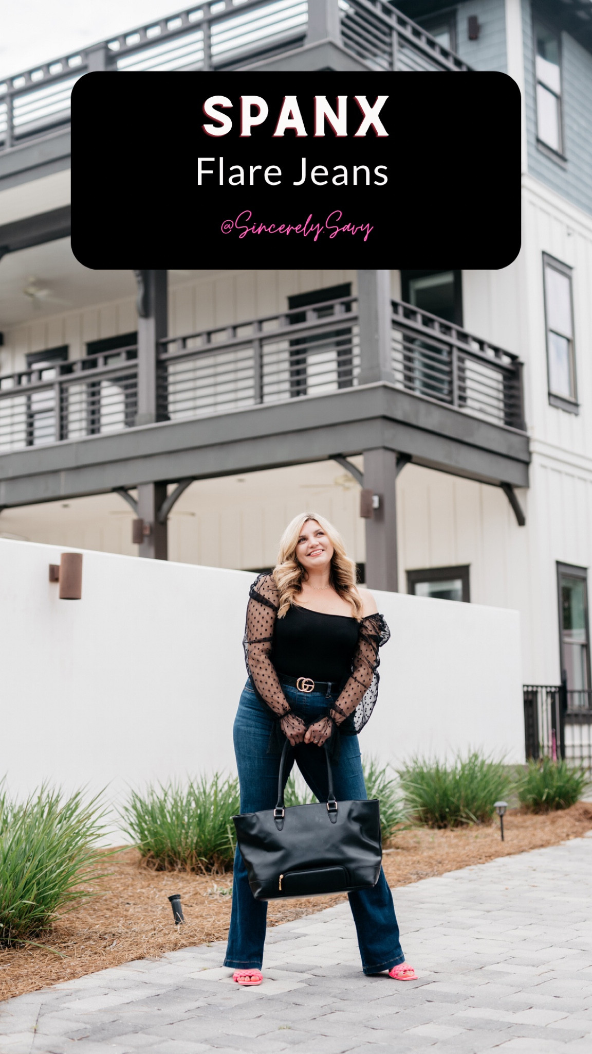 Love the flare jeans from Spanx in Midnight Shade. No button or zipper and super flattering!

#LTKHoliday #LTKcurves #LTKworkwear
