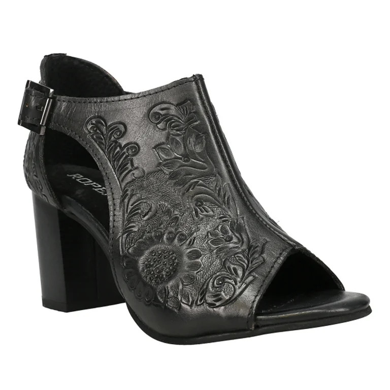 Roper Womens Mika Floral Embossed Block Heel  Casual Shoes | Walmart (US)