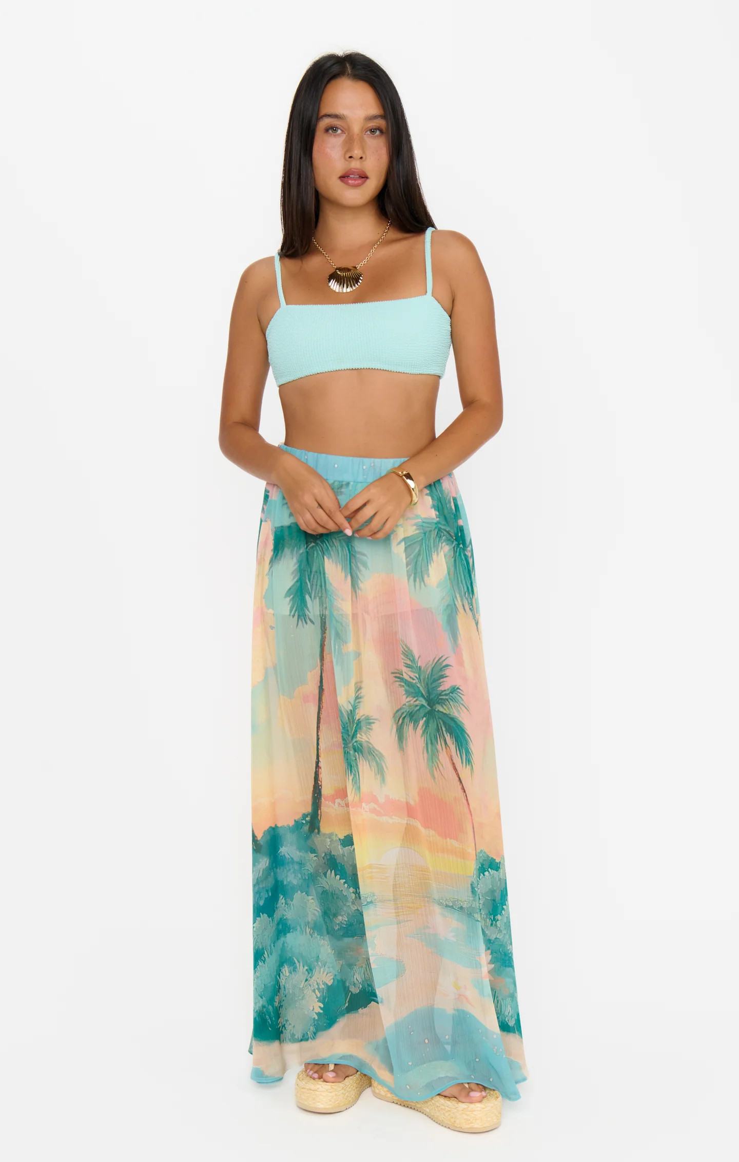 Miles Away Maxi Skirt ~ Sunset Cove Chiffon | Show Me Your Mumu